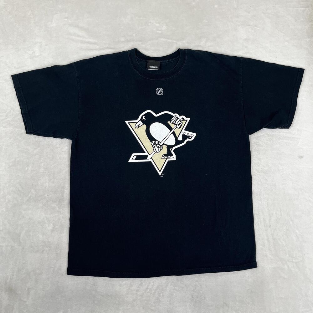 VTG Pittsburgh Penguins T-Shirt Mens Large Black NHL Reebok Jordan Staal 11 Y2K